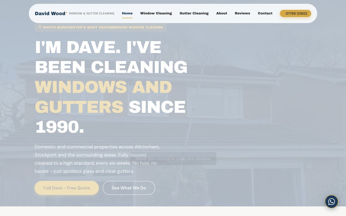Dave Wood, Window & Gutter Clean website