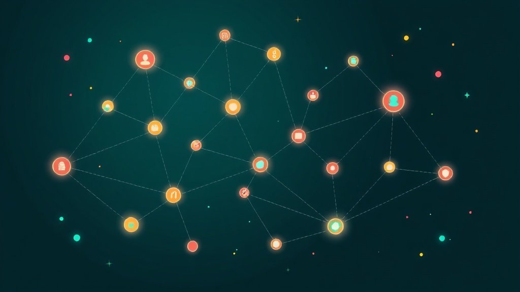 Illustration of a network of connected AI assistant nodes
