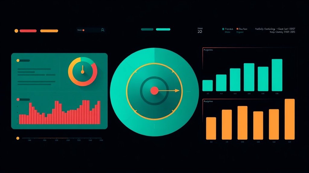 Illustration of an analytics dashboard with a radar tracking AI mentions