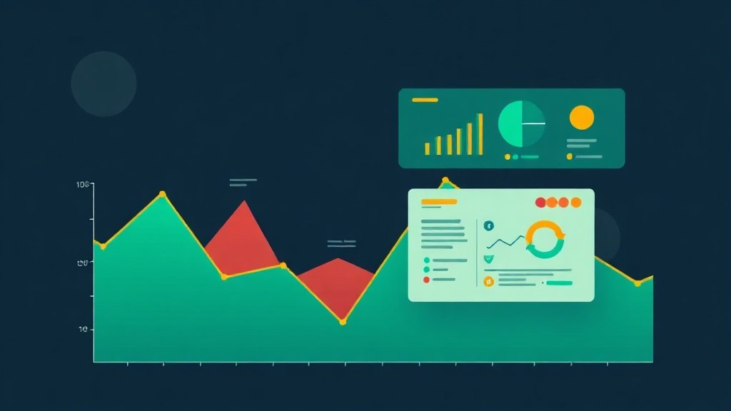 Illustration of a traffic chart dipping as an AI overview panel rises
